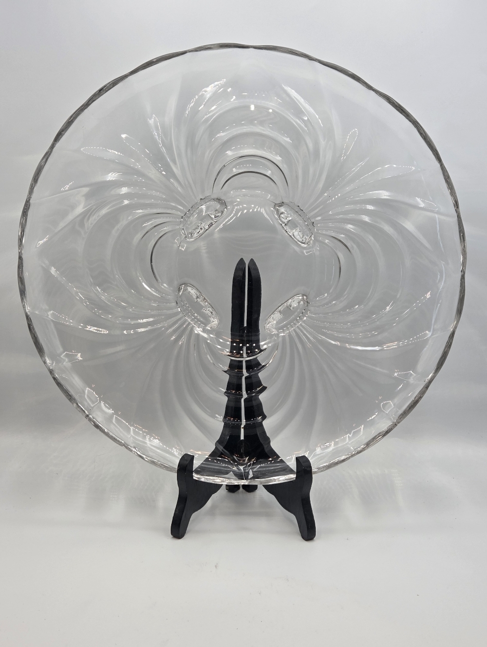 Vintage Cambridge Glass Caprice Clear 4 Toed Cabaret Plate